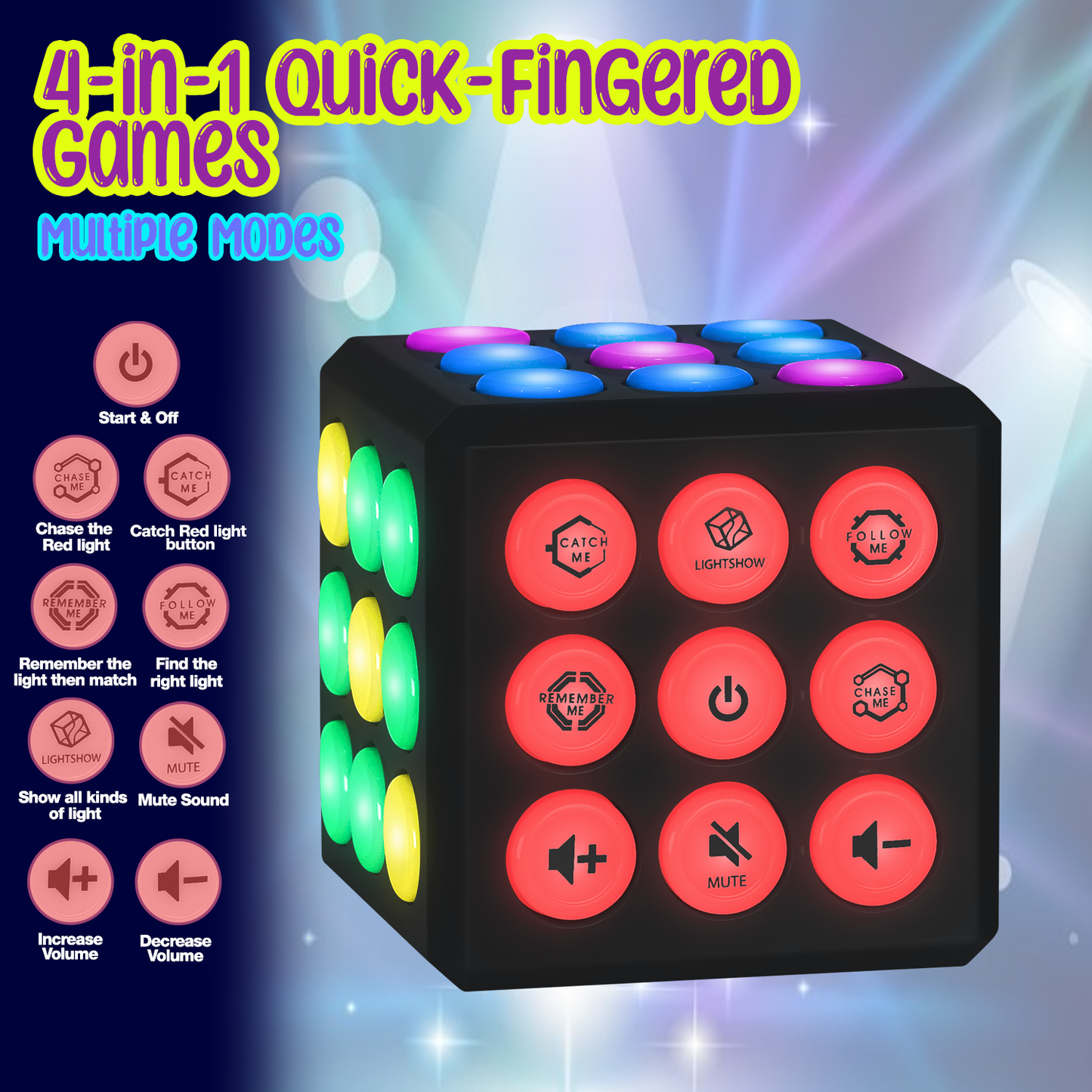 Kids Brain and Memory Cube Toy | 5 Electronic Handheld Games for Kids Boys & Girls Ages 6 7 8 9 10-12 Years Old & Up | STEM Sensory Fidget Toy | Ideal Gift Idea for Kids and Teens