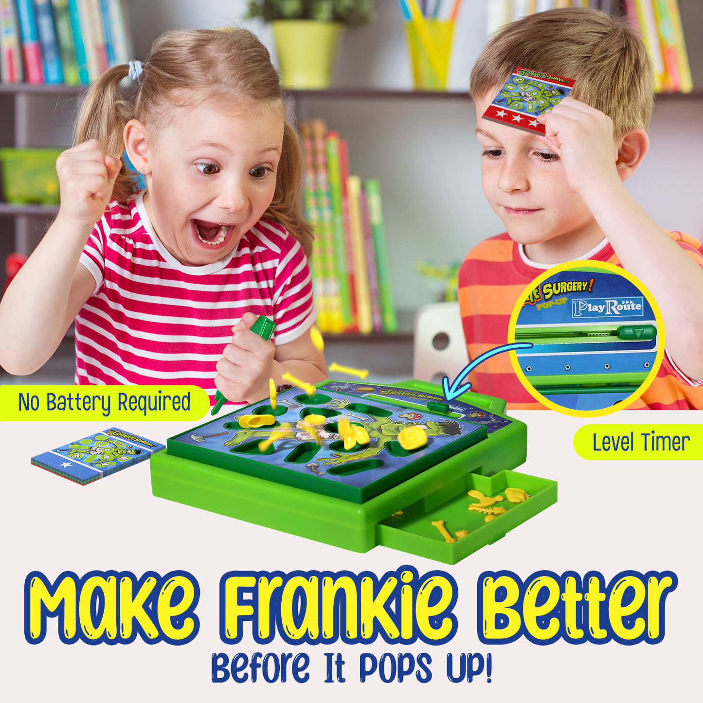 PlayRoute Pop Up Operation Game | Fun Operation Pop Up Board Game for Kids Ages 6-12 Years Old | STEM Toy Concentration Game Teaching Fine Motor Skills – Fun Family Night Game