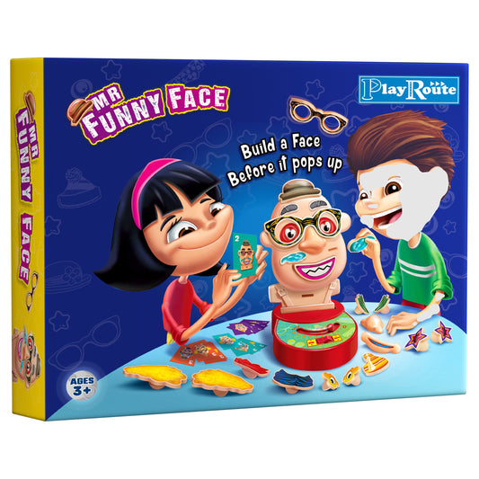 PlayRoute Funny Face Pop Up Game – Fun Board Game for Kids Ages 4 5 6-10 Plus Single or Multi Player – Family Game or Party Game for Kids Boys and Girls – Birthday or Holiday Toy Gift