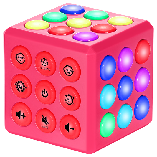 PlayRoute Brain and Memory Cube Toy | 5 Electronic Handheld Games for Kids Girls Ages 6 7 8 9 10-12 Years Old & Up | STEM Sensory Fidget Toy for Girls | Ideal Gift Idea for Kids and Teens