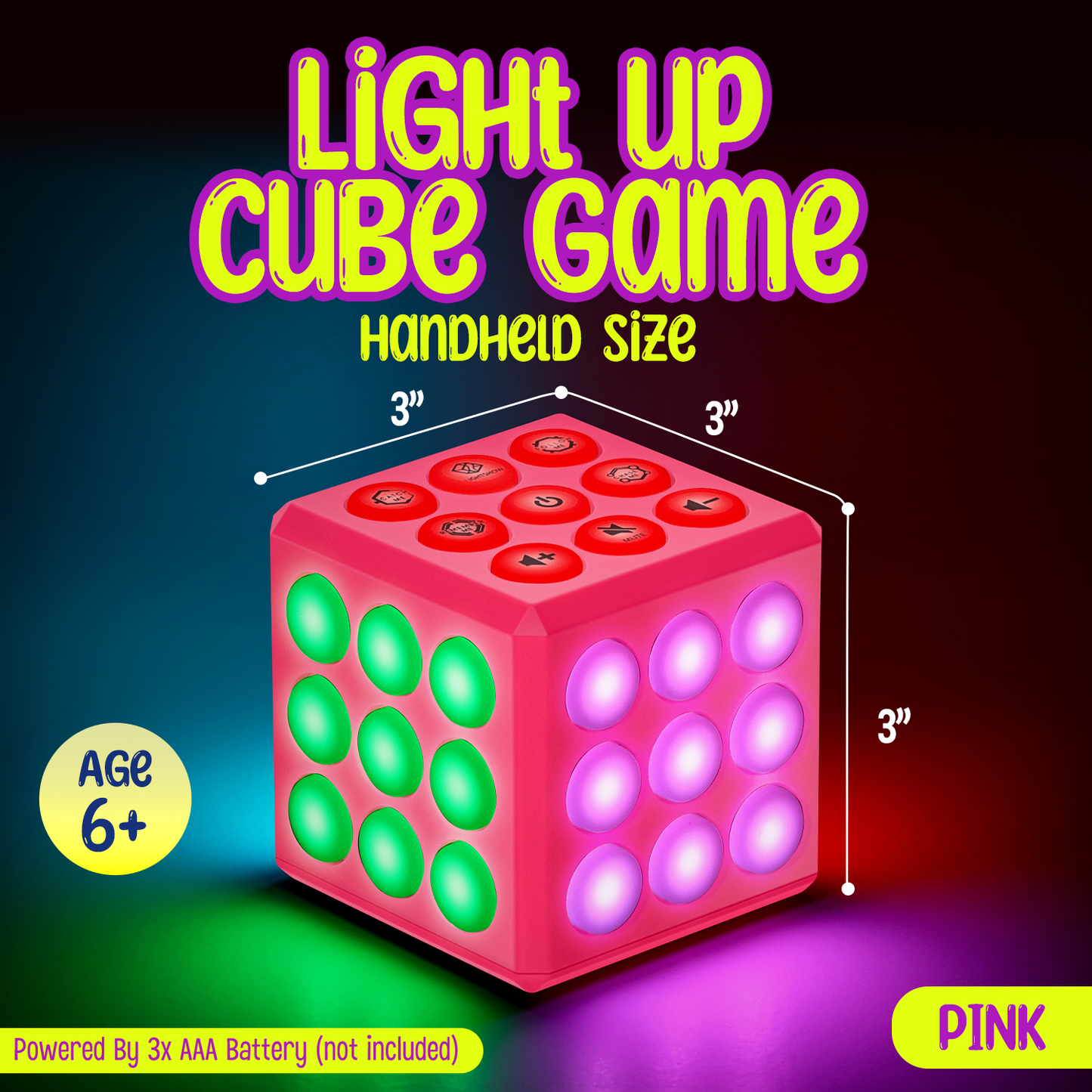 PlayRoute Brain and Memory Cube Toy | 5 Electronic Handheld Games for Kids Girls Ages 6 7 8 9 10-12 Years Old & Up | STEM Sensory Fidget Toy for Girls | Ideal Gift Idea for Kids and Teens