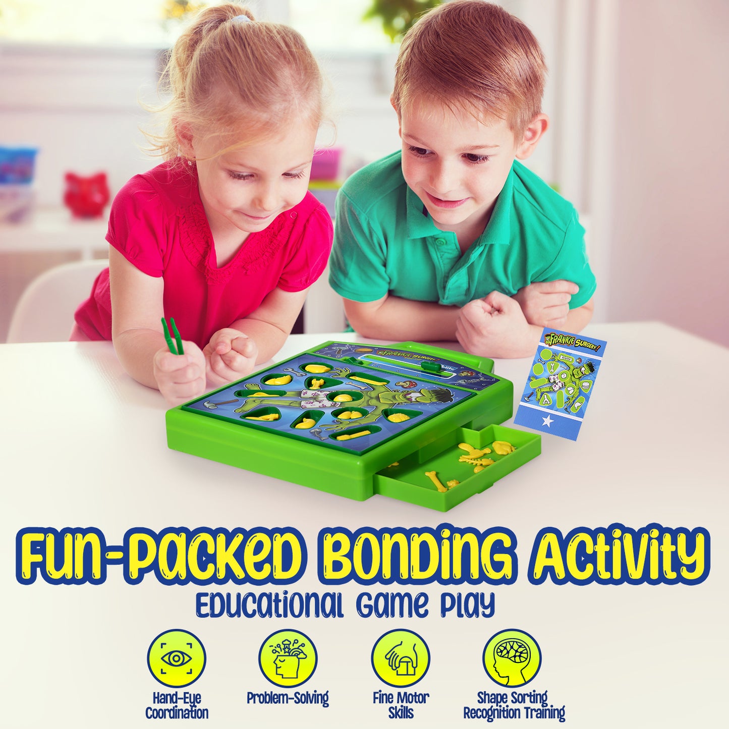 PlayRoute Pop Up Operation Game | Fun Operation Pop Up Board Game for Kids Ages 6-12 Years Old | STEM Toy Concentration Game Teaching Fine Motor Skills – Fun Family Night Game
