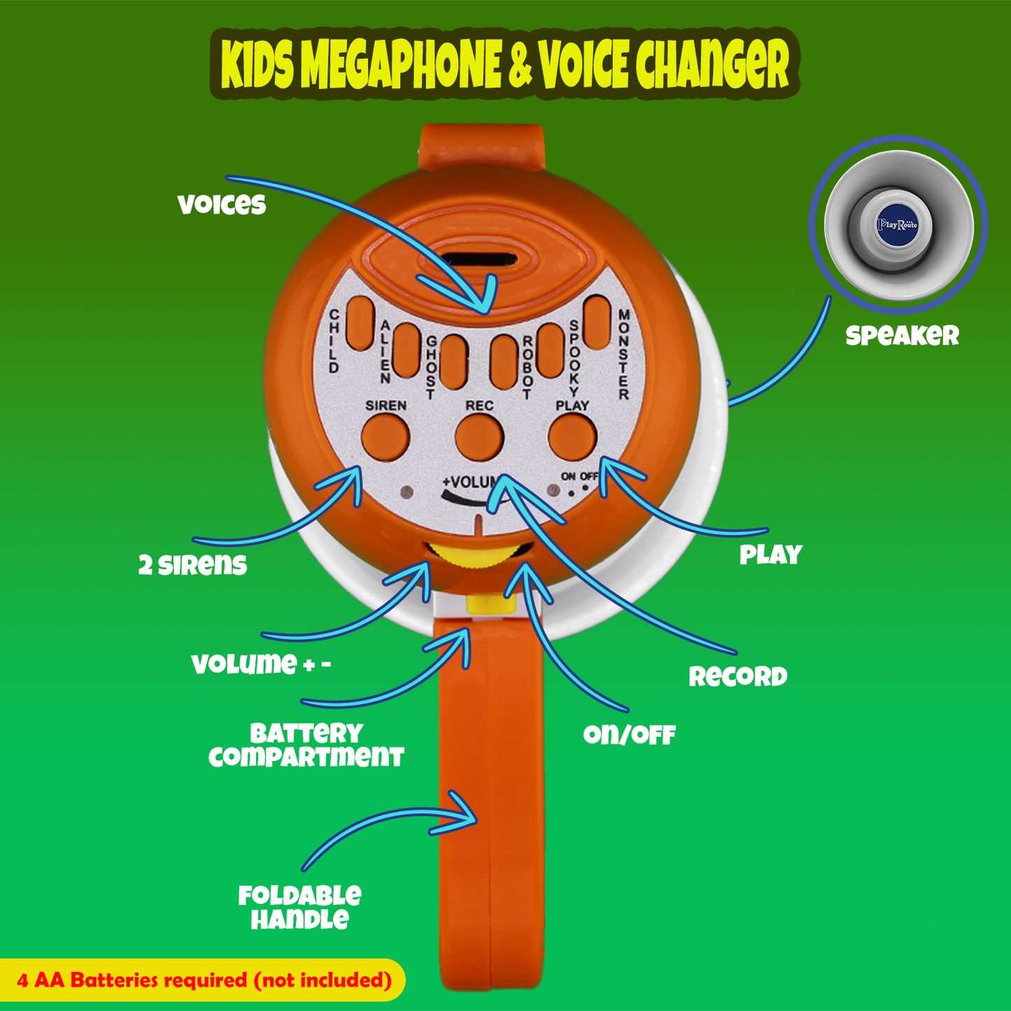 Kids Megaphone for Kids | Cool Voice Changer Toy for Kids | Ideal Gift for Boys & Girls Ages 5-6-7-8 Years old+ | Kids Megaphone with Record & Play and Siren